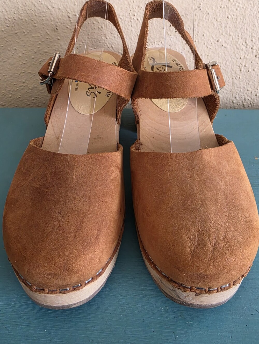 Lotta from Stockholm Highwood Oiled Nubuck Wooden Clogs Brown 37/6.5 - Picture 3 of 12